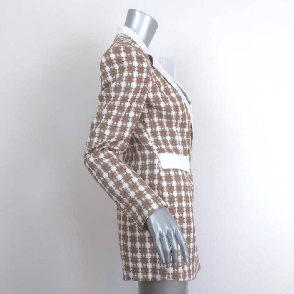 Endless Rose Houndstooth Blazer Romper Beige/White Tweed Size Small NEW - Picture 4 of 8